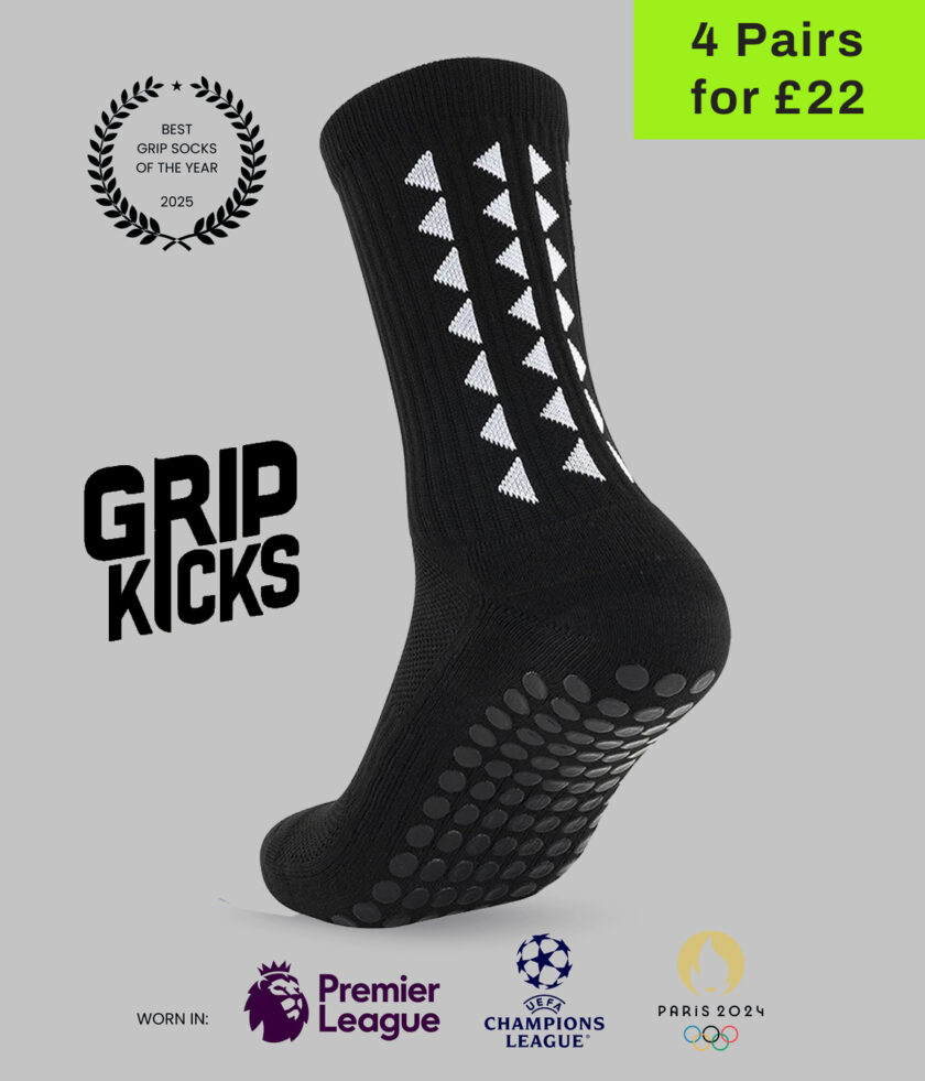 Grip Socks 3.0 – Mid-Calf Black Anti-Slip Sports Socks