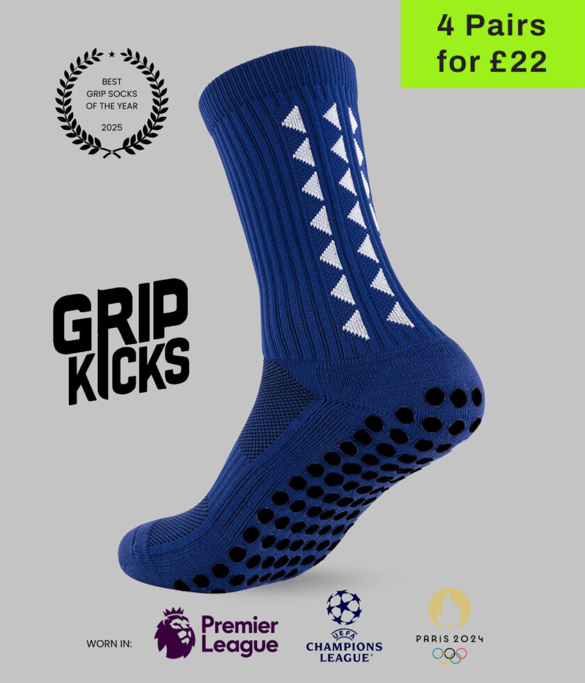 Grip Socks 3.0 – Mid-Calf Blue Anti-Slip Sports Socks