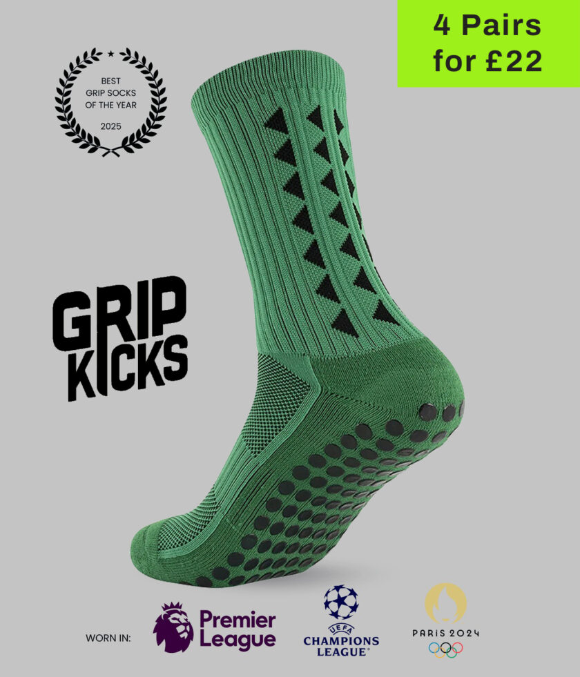 Grip Socks 3.0 – Mid-Calf Green Anti-Slip Sports Socks