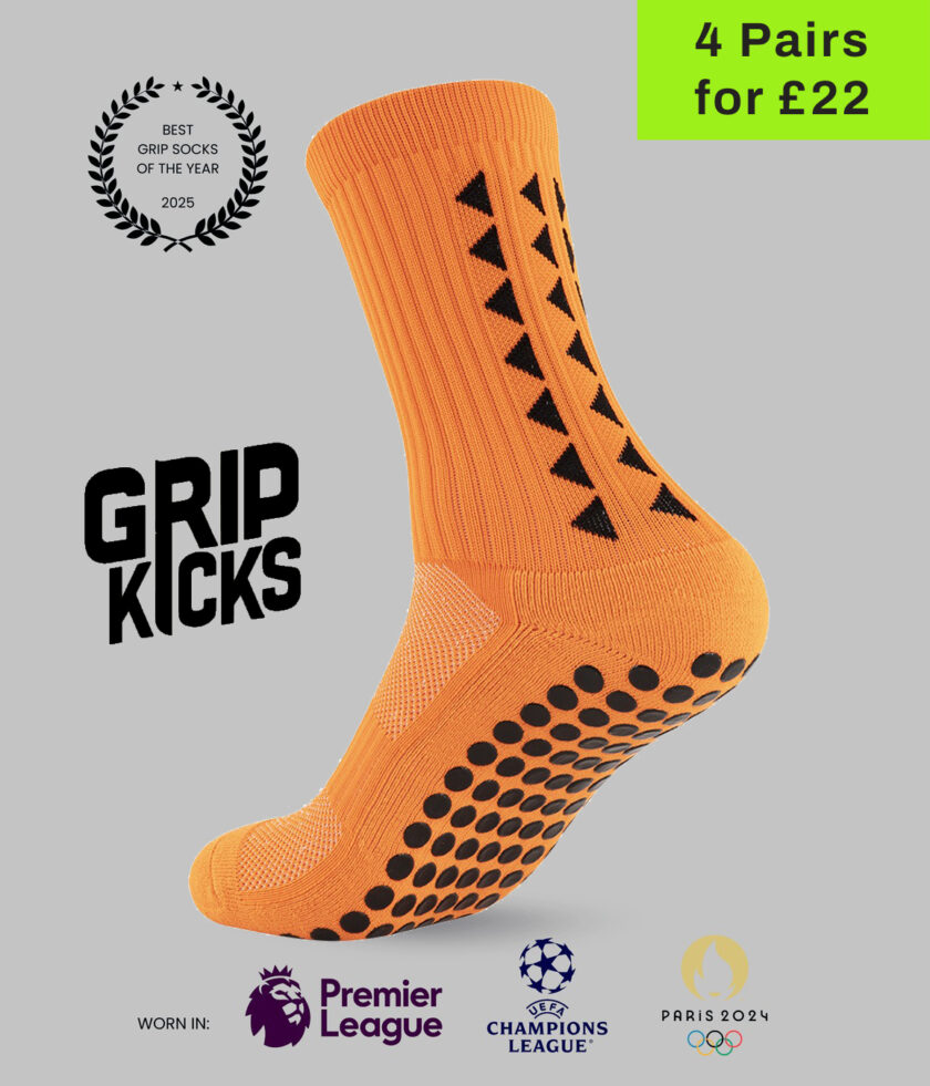 Grip Socks 3.0 – Mid-Calf Orange Anti-Slip Sports Socks