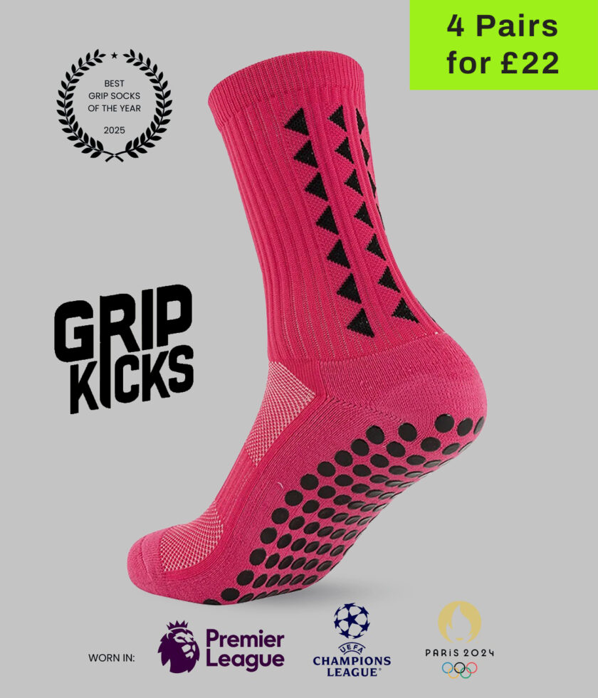 Grip Socks 3.0 – Mid-Calf Pink Anti-Slip Sports Socks