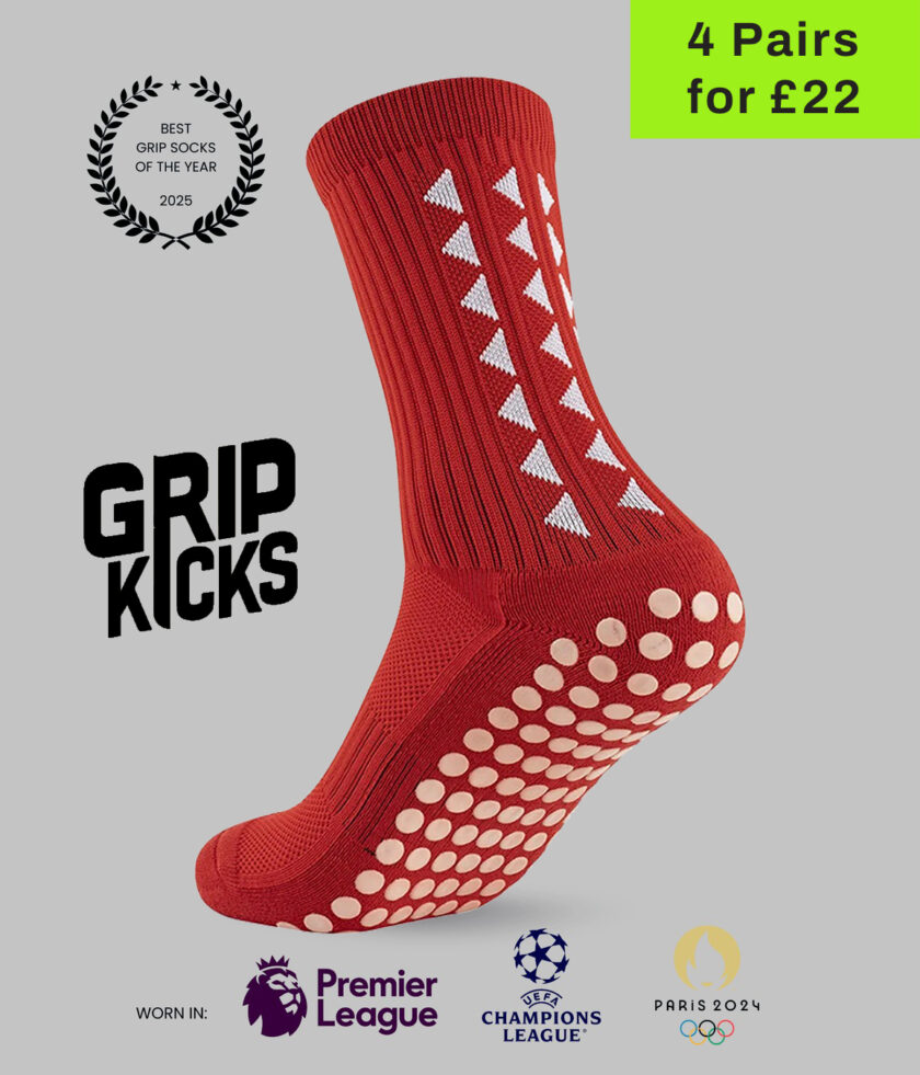 Grip Socks 3.0 – Mid-Calf Red Anti-Slip Sports Socks