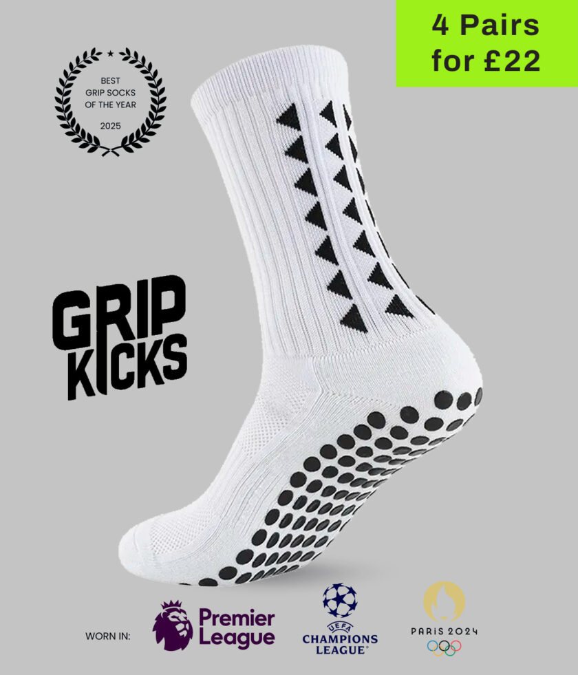 Grip Socks 3.0 – Mid-Calf White Anti-Slip Sports Socks